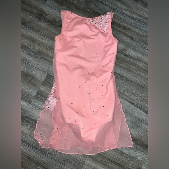 Stunning custom made pink lyrical dance costume AS lyrical acro contemporary - Picture 1 of 10